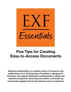 Extension Essentials Series: 5 tips for creating easy to access documents.