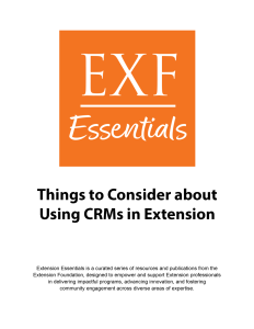 Things to Consider about Using CRMs in Extension Extension Essentials