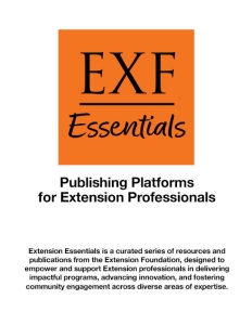 Publishing Platforms for Extension Professionals cover image - Extension Essentials series